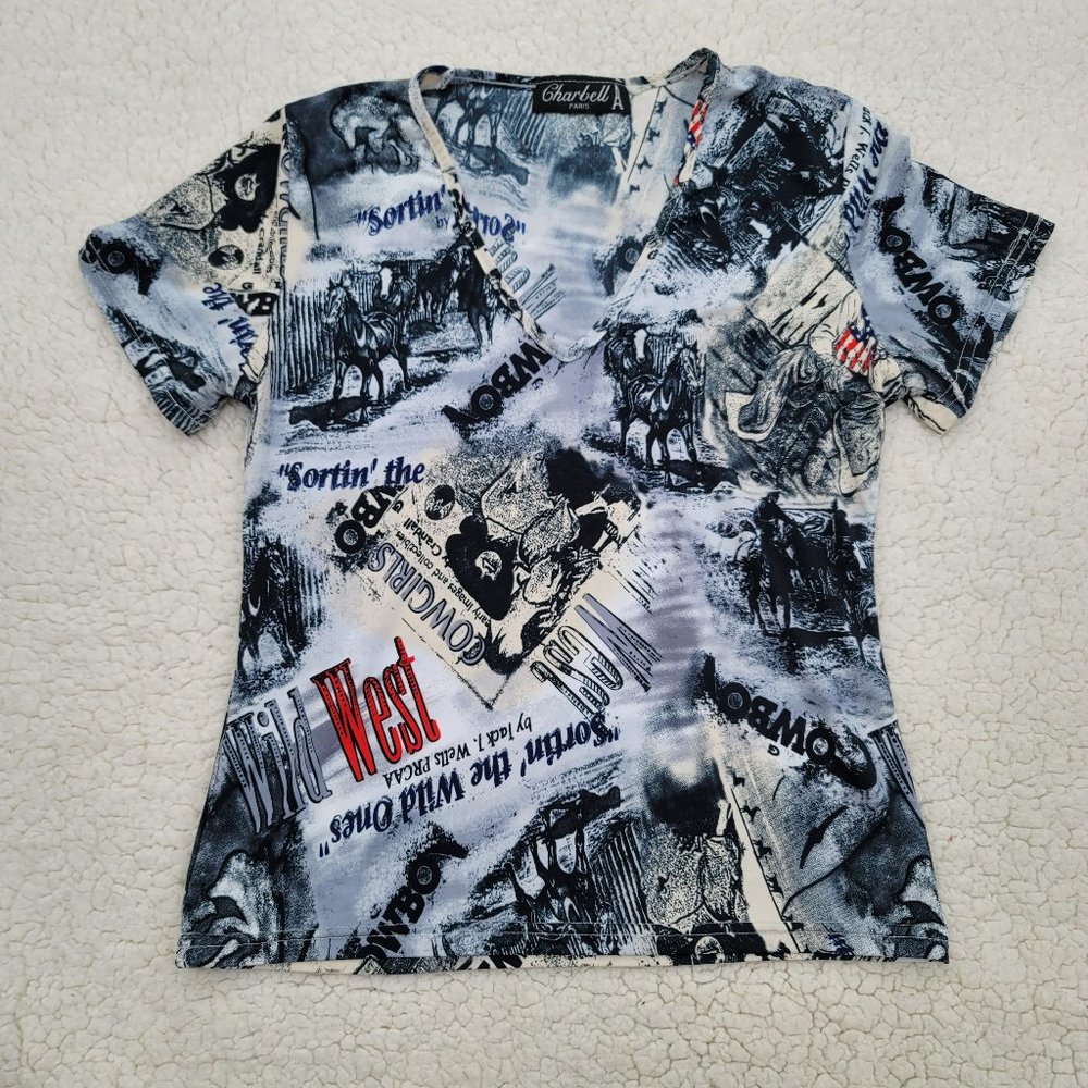 Charbell Paris Western Wild West Y2K 90's Retro Top